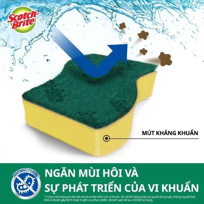 Cước rửa chén siêu sạch có mút - 115x70mm - Gói 6, , large image number null